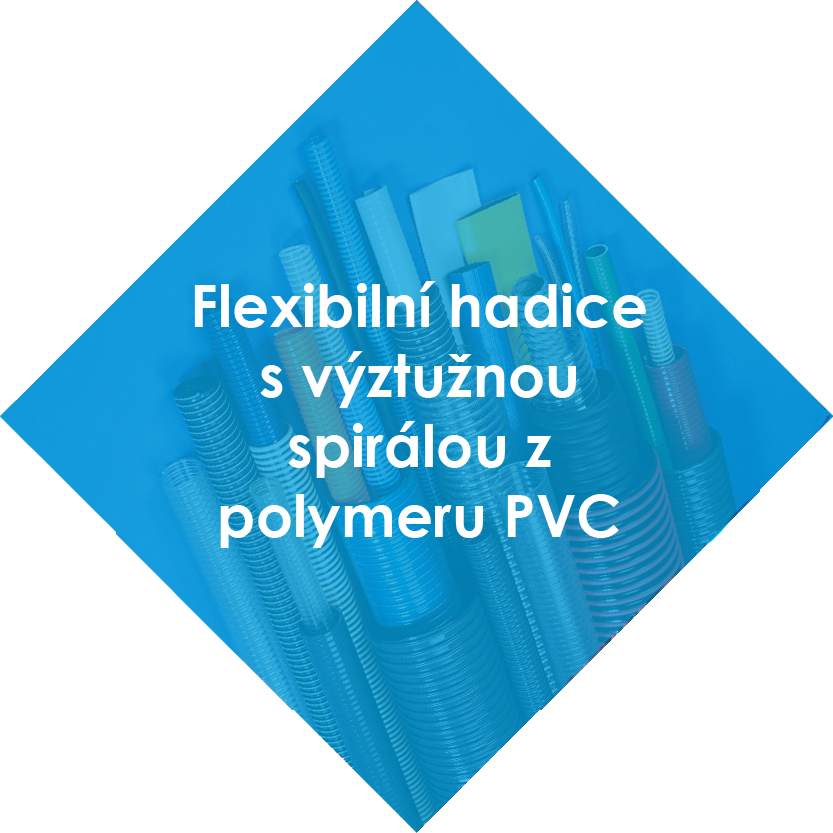 Flexibilní hadice s výztužnou spirálou z polymeru PVC