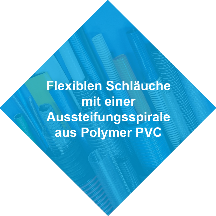 Flexiblen Schläuche mit einer Aussteifungsspirale aus Polymer PVC